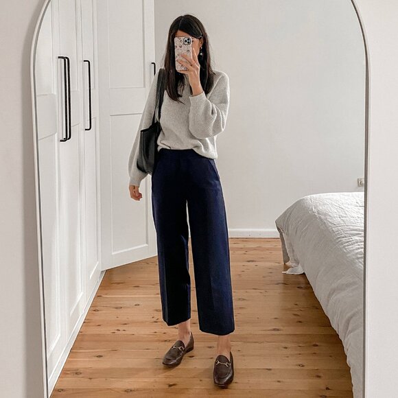 EUC The Curated Chunky Crew Cashmere Sweater Light Grey Size M!  VERY RARE!! - Picture 8 of 14